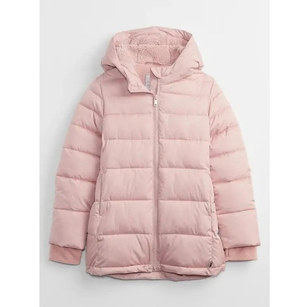 GAP Kids Girls ColdControl Max Long Puffer Coat Jacket Pink